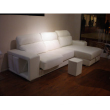 Echtes Leder Chaise Leder Sofa Elektrisch Verstellbares Sofa (708)